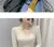 Imagen de Women's Shirt Solid Color Cotton Shirts and Blouses Long Sleeve O Neck Tops Slim Casual Stretch Fashion Woman Blouse Z375