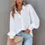 Women Casual Single-breasted Cardigan Shirt Lapel Lantern Long Sleeves Blouse Female Spring Autumn Solid Color Pleated Tops 2024