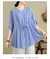 Imagen de 2024 Summer Women's Cotton Linen Pleated Casual Shirt Tops Fashion Batwing Sleeve Loose Temperament Blouse Ladies Solid T-shirts