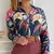 Summer Print Blouse And Two Piece Sets Women 2024 Fashion Long Sleeve Floral Shirt Tops Short Pants Female Elegant Y2K 2Pcs Suit - MenPer Store