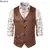 Imagen de New 2024 Men's Vest V-neck Suede Single Breasted Vest Jacket Man Casual Business Party Waistcoat Fashion Solid Slim Vest for Men