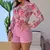 Summer Print Blouse And Two Piece Sets Women 2024 Fashion Long Sleeve Floral Shirt Tops Short Pants Female Elegant Y2K 2Pcs Suit en internet