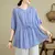 2024 Summer Women's Cotton Linen Pleated Casual Shirt Tops Fashion Batwing Sleeve Loose Temperament Blouse Ladies Solid T-shirts en internet