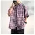 2024 Men Summer Fashion Streetwear Casual Plaid Shirt Men's Short Sleeve Loose Shirts Male New Oversized Pocket Blouses D393 - tienda en línea