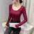 Women's Shirt Solid Color Cotton Shirts and Blouses Long Sleeve O Neck Tops Slim Casual Stretch Fashion Woman Blouse Z375 - tienda en línea