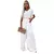 Short Sleeve Jumpsuit Formal Occasion Jumpsuit Elegant Women's Wide Leg Jumpsuit with Belted Waist Pleated Collar for Formal - comprar en línea