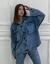 Camisaco de jean rigido oversize Selena - EMBRUJO