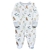 Pijama/Macacão Wonder Nation para bebê com zíper frontal para dormir e brincar - Prematuro - Animais Cinza