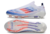 Chuteira Adidas F50 Elite - Branco com detalhes Laranja Fluorescente e Azul - comprar online