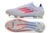 Chuteira Adidas F50 Elite - Branco com detalhes Rosa Fluorescente/Roxo - messi