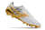 Chuteira Mizuno Morelia Branco com detalhe Amarelo Edição Lobo/Leão