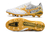 Chuteira Mizuno Morelia Branco com detalhe Amarelo Edição Lobo/Leão na internet