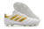 Chuteira Adidas Copa Pure II Elite - Branco com detalhe Dourado