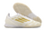 Chuteira Futsal Adidas F50 Elite Série Ouro - Branco com detalhe Dourado