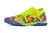 Chuteira Society Puma Future Essence Series Verde Fluorescente com detalhe Azul