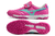 Chuteira Society Mizuno Morelia Classic Rosa com detalhe Azul - comprar online