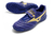 Chuteira Society Mizuno Morelia Pro Sala Classic Azul com detalhe Dourado