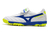 Chuteira Society Mizuno Morelia Pro Sala Classic Branco com detalhe Verde Fluorescente - loja online