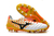 Chuteira Mizuno Morelia Neo II Branco com detalhe Amarelo