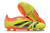 Chuteira Adidas Predator Falcon Amarelo Fluorescente com detalhes Laranja