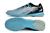 Chuteiras Futsal Adidas Elite Série X Messi Cinza com detalhe Azul Claro e Preto