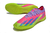 Chuteiras Futsal Adidas X Elite Rosa com detalhe Verde Fluorescente