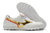 Chuteira Society Mizuno Morelia Cup Wave Rivaldo Classic Branco com detalhe Dourado