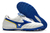 Chuteira Society Mizuno Morelia Cup Wave Rivaldo Classic Branco com detalhe Azul