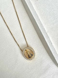 Gargantilha Nossa Senhora Aparecida banhada a ouro 18k