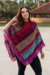 Poncho inverno com franjas pink