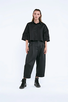 CAMISA BAIKARA CROPPED POPLIN BLACK en internet