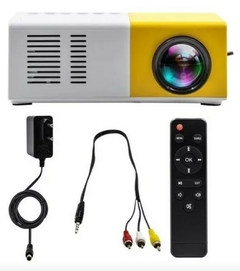 Mini Projetor Portátil Full Hd Led 600 Lumens Usb Sd Hdmi Cor Branco/amarelo