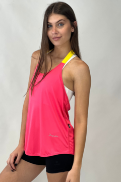 Musculosa tipo sudadera - Flow Negro - Fuscia - Yazuka en internet