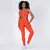 Legging Clássica + Top Liss Jacquard Felina Laranja