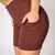 Short Bolso + Top Carol Suplex Poliamida Chocolate - Liss Fitness