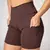 Short Bolso + Top Carol Suplex Poliamida Café - Liss Fitness