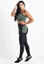 2 peças Conjunto Fitness Calça Legging Preta com detalhe no Bolso Lateral em Verde Militar e Cropped Alcinha | REF: CSV10 - loja online