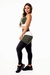 Feminino Calça Legging Levanta Bumbum Preta com Verde Militar e Branco Cintura Alta e Cropped Alcinha Academia Conjunto Fitness | REF: CSV17 - comprar online