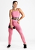 2 peças Conjunto Fitness Calça Legging Cintura Alta + Cropped Alcinha Rose com Elásticos | REF: CCA5