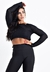 Top Cropped Manga Longa de Tela Dry Fit Preto Fitness | REF: CCRPA9 na internet