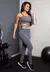 2 peças Conjunto Fitness Calça Legging Cintura Alta + Cropped Alcinha Cinza Mescla com Elásticos | REF: CCA5 na internet