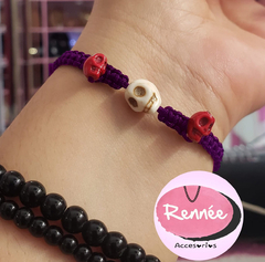 PULSERA TEJIDA CALAVERAS