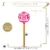 Vareta Bolinha Pink Lapidada com Strass 26x4mm (1un) - comprar online