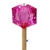 Vareta Quadrado Lapidado Pink com Strass 26x4mm (1un)