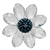 Vareta Flor Cristal Com Perolas Azul e Strass (1un) - comprar online