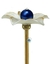 Vareta Concha Flor com Bolinha Azul e Strass 26x3mm (1un)