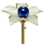 Vareta Concha Flor com Bolinha Azul e Strass 26x3mm (1un) na internet