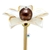 Vareta Concha Flor com Bolinha Perola Marrom e Strass 26x3mm (1un) - comprar online