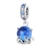 Berloque Charm Polvo Pedra Azul Prata 925 R8