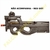 Rifle de Airsoft Eletrico Cal 6mm Fn P90 Gearbox Metal Cyber Gun